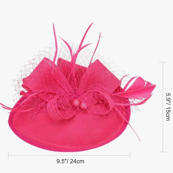 NEW! Hot Pink Kentucky Derby Fascinator Hat - Picture 2 of 3